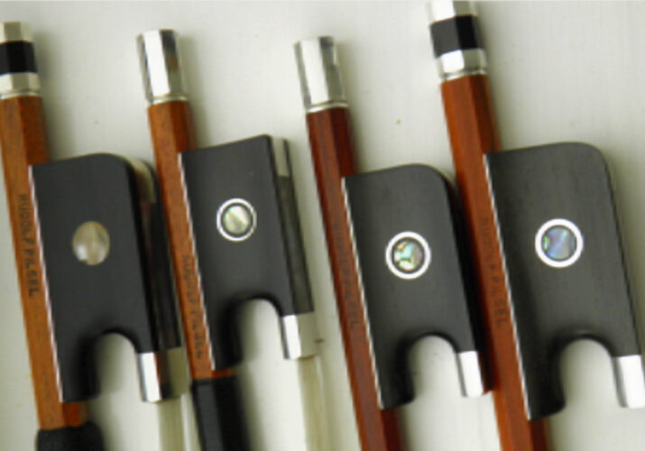 Hand crafted violin, viola and cello bows